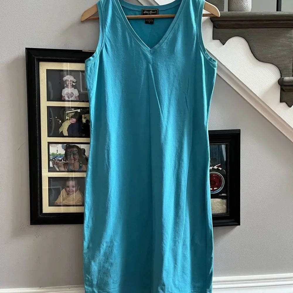 Eddie Bauer Robin’s Egg Sleeveless Sheath Dress sz S
